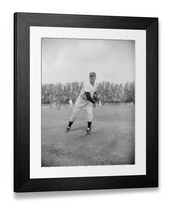 Framed Print : Don Larsen in Pitching Action Framed Print : Don Larsen in Pitching Action