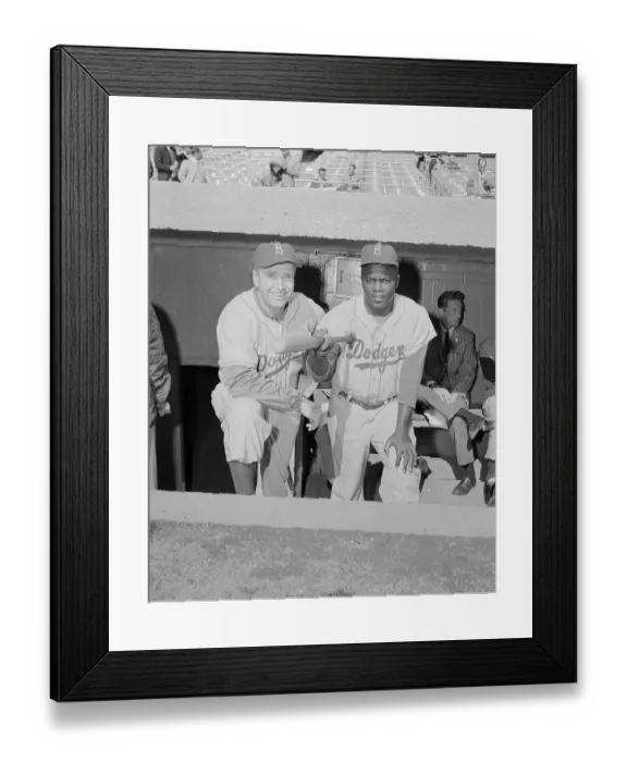Framed Print : Portrait of Jackie Robinson with Walter Alston Framed Print : Portrait of Jackie Robinson with Walter Alston