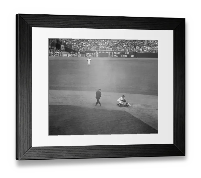 Framed Print : Duke Snider Sliding Into Base Framed Print : Duke Snider Sliding Into Base