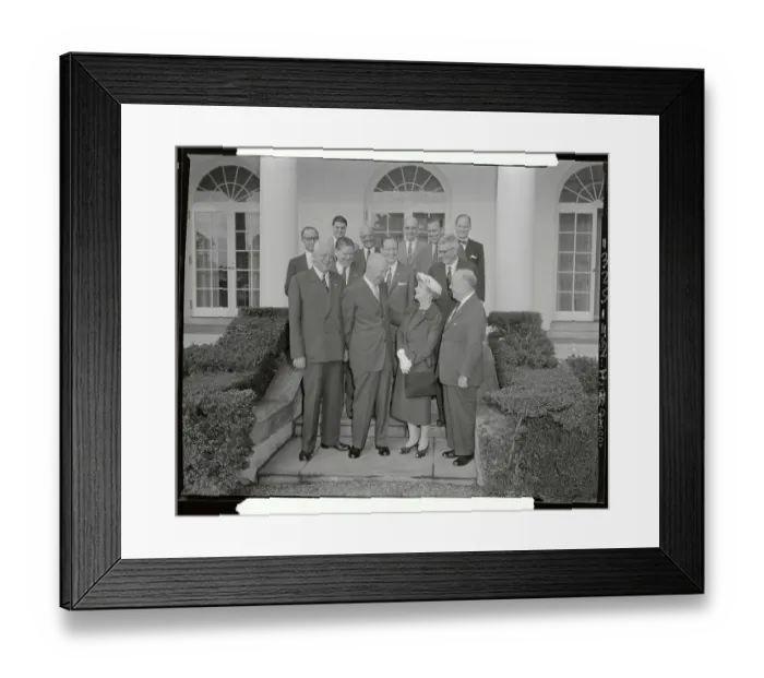 Framed Print : Dwight Eisenhower Posing with Committee Members Framed Print : Dwight Eisenhower Posing with Committee Members