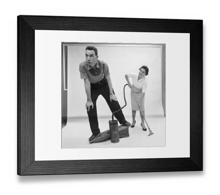 Framed Print : Husband and Wife Operate Bellows Vacuum Framed Print : Husband and Wife Operate Bellows Vacuum