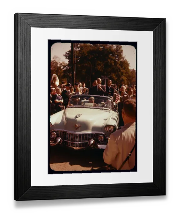 Framed Print : Adlai Stevenson Riding in Car