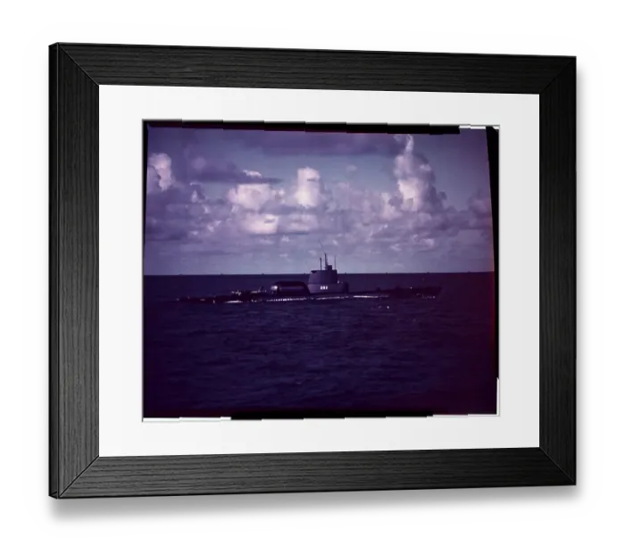 Framed Print : Submarine Floating in Waters Framed Print : Submarine Floating in Waters