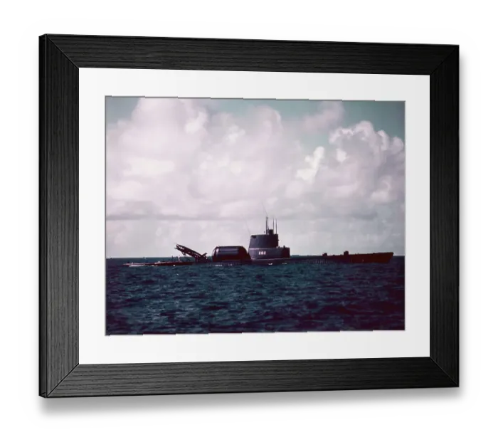 Framed Print : Submarine Floating in Waters Framed Print : Submarine Floating in Waters