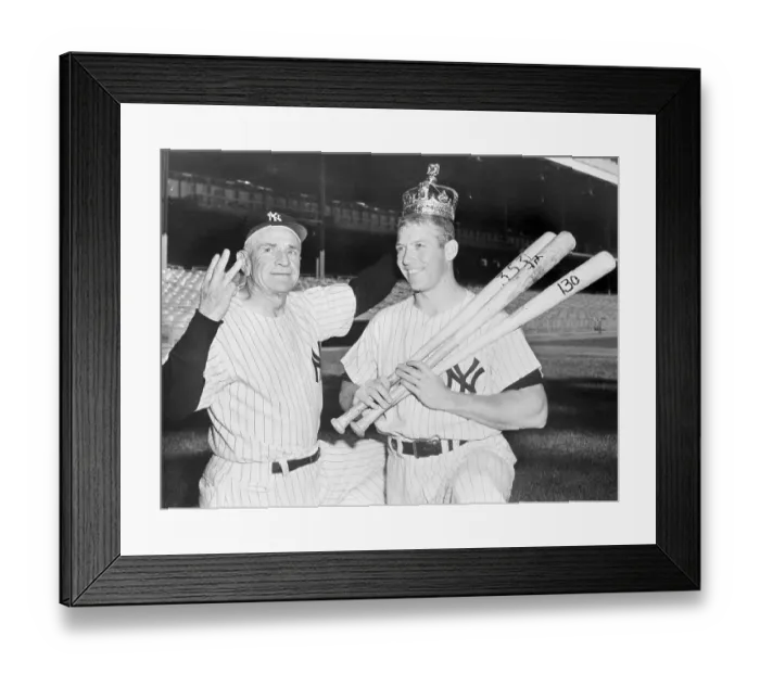 Framed Print : Mickey Mantle in Crown with Casey Stengel Framed Print : Mickey Mantle in Crown with Casey Stengel
