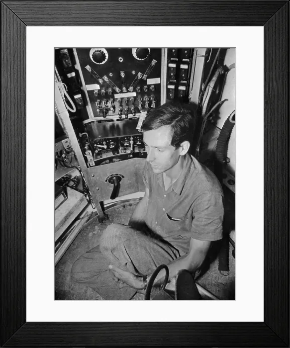 Framed Print : Jacques Piccard Sitting in Vessel Framed Print : Jacques Piccard Sitting in Vessel