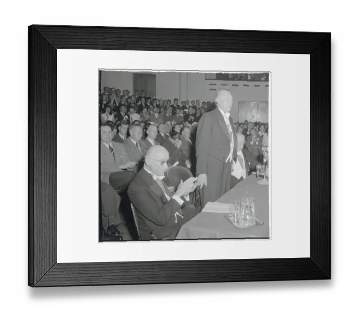 Framed Print : Robert Schuman Applauding Konrad Adenauer Framed Print : Robert Schuman Applauding Konrad Adenauer