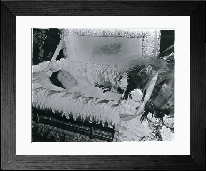 Framed Print : Babe Didrikson Laying in Coffin Framed Print : Babe Didrikson Laying in Coffin