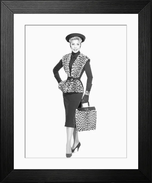Framed Print : Actress Dolores Gray in Leopard Skin Vest Framed Print : Actress Dolores Gray in Leopard Skin Vest