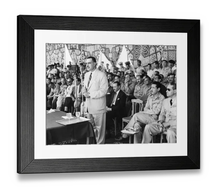 Framed Print : President Nasser Talking to Cadets Framed Print : President Nasser Talking to Cadets