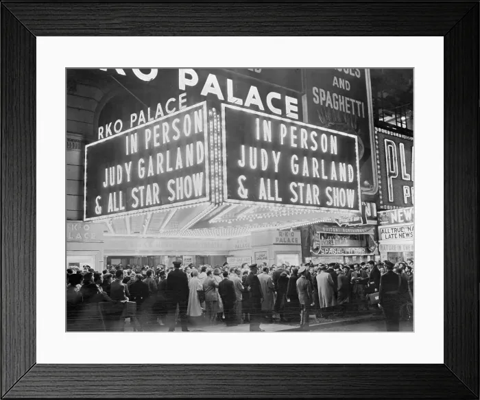 Framed Print : Crowd Outside the RKO Palace Theater