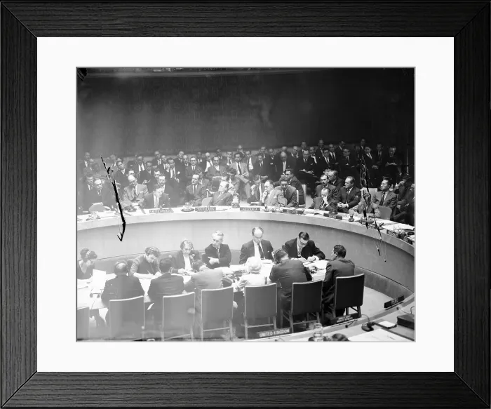 Framed Print : Security Council Members Meeting in Session Framed Print : Security Council Members Meeting in Session