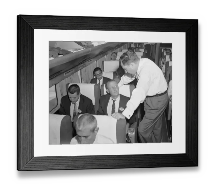 Framed Print : Richard Nixon Talking With Reporters Framed Print : Richard Nixon Talking With Reporters