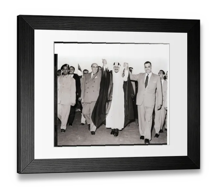 Framed Print : King Saud with Syrian and Egyptian Presidents Framed Print : King Saud with Syrian and Egyptian Presidents