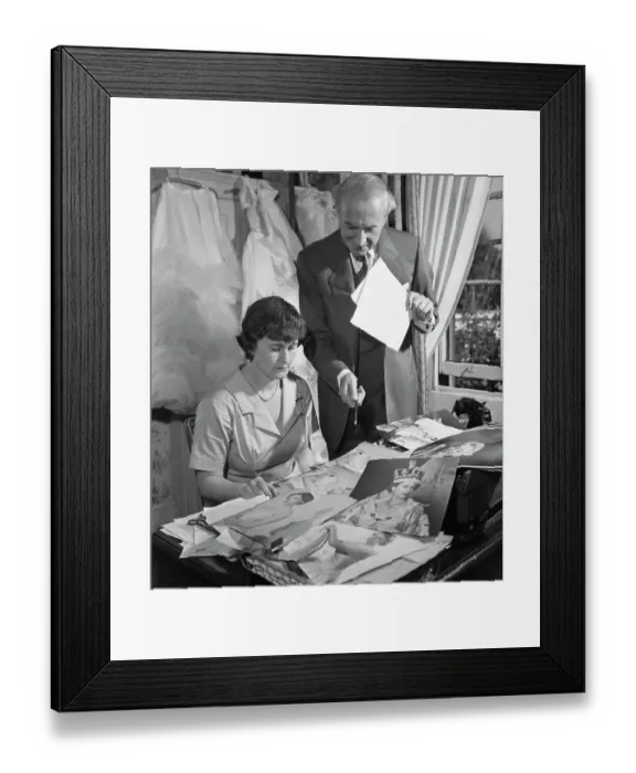 Framed Print : Designer Cecil Beaton Working With His Secretary Framed Print : Designer Cecil Beaton Working With His Secretary