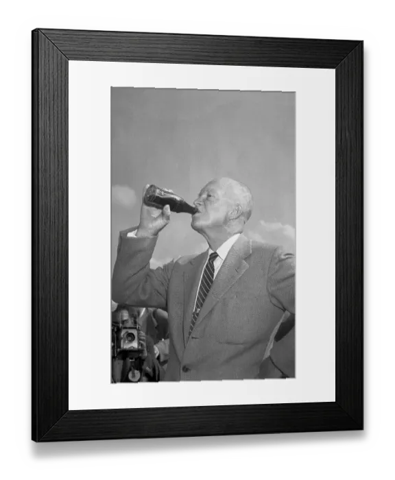 Framed Print : President Eisenhower Drinking Coca Cola Framed Print : President Eisenhower Drinking Coca Cola