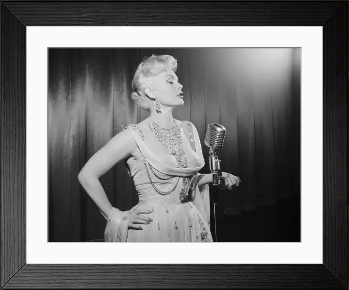 Framed Print : Zsa Zsa Gabor Models A $17, 000 Dress Framed Print : Zsa Zsa Gabor Models A $17, 000 Dress