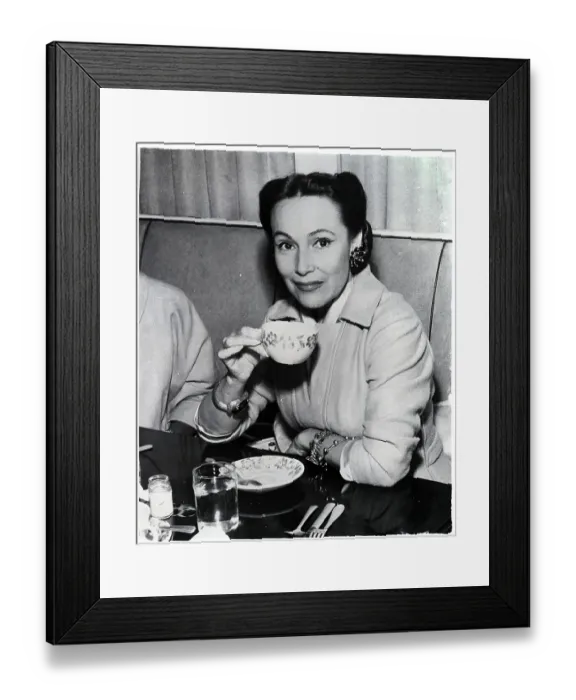 Framed Print : Mexican Film Star Sipping Tea Framed Print : Mexican Film Star Sipping Tea