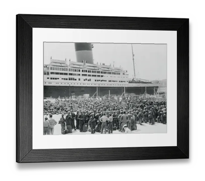 Framed Print : French Troops Assembled at Port Framed Print : French Troops Assembled at Port