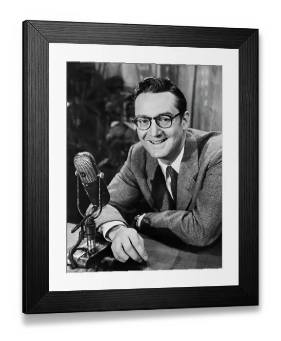 Framed Print : Steve Allen Sitting at Microphone Framed Print : Steve Allen Sitting at Microphone