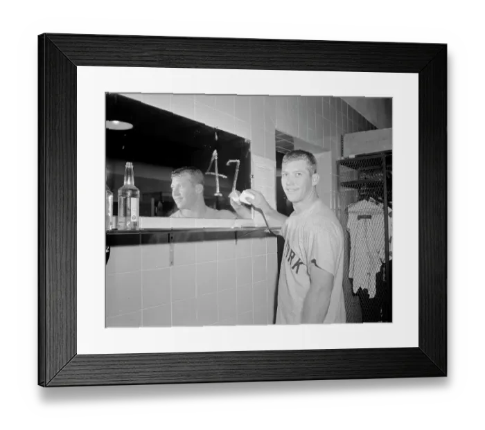 Framed Print : Mickey Mantle Commemorating 47th Home Run Framed Print : Mickey Mantle Commemorating 47th Home Run