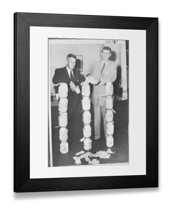 Framed Print : Federal Agent and United States Attorney with Counterfeit Find Framed Print : Federal Agent and United States Attorney with Counterfeit Find