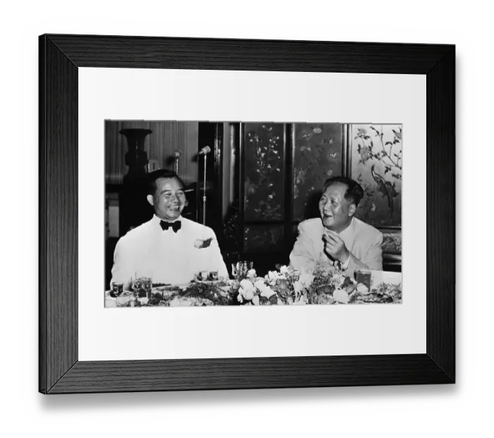 Framed Print : Mao Tse-Tung Seated With Souvanna Phouma Framed Print : Mao Tse-Tung Seated With Souvanna Phouma