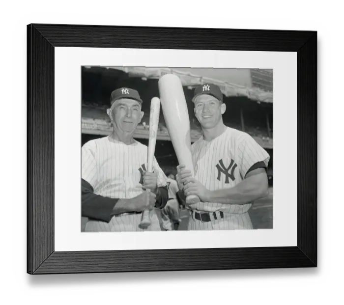 Framed Print : Yankee Sluggers Frank Baker and Mickey Mantle Framed Print : Yankee Sluggers Frank Baker and Mickey Mantle