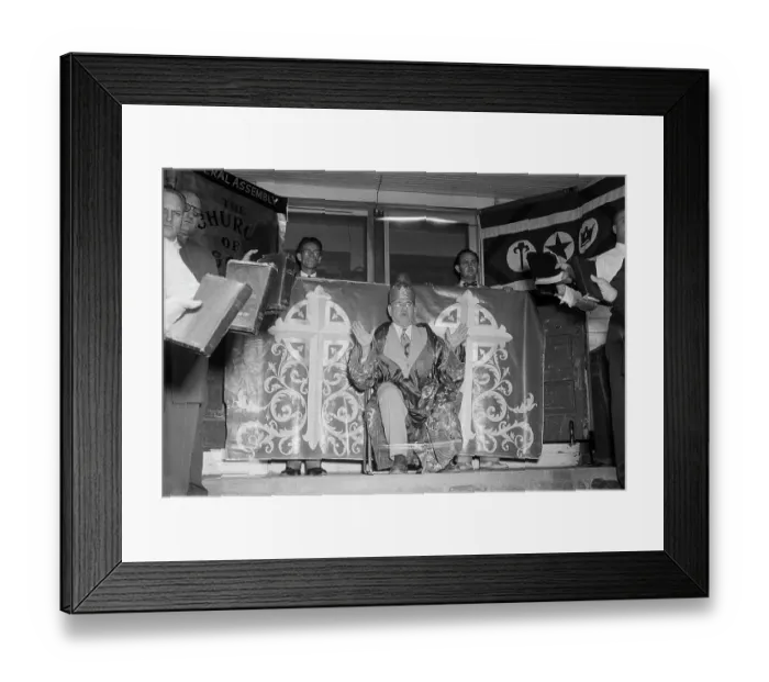 Framed Print : Bishop Homer Tomlinson Proclaiming Himself King of Peace Framed Print : Bishop Homer Tomlinson Proclaiming Himself King of Peace