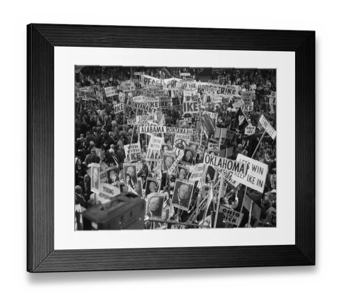 Framed Print : Gop Convention; Signs For Eisenhower