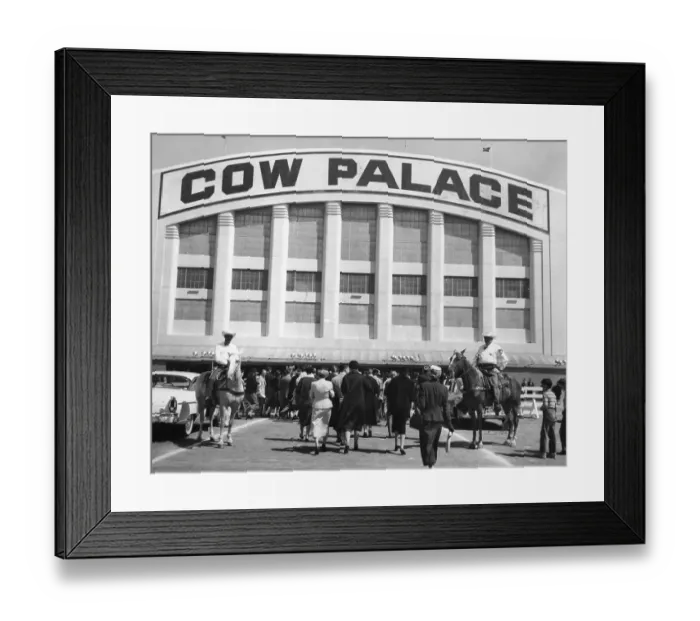 Framed Print : Delegates Enter Cow Palace Btwn Mounted Framed Print : Delegates Enter Cow Palace Btwn Mounted