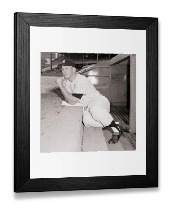 Framed Print : Mickey Mantle Sitting On Dugout Steps Framed Print : Mickey Mantle Sitting On Dugout Steps