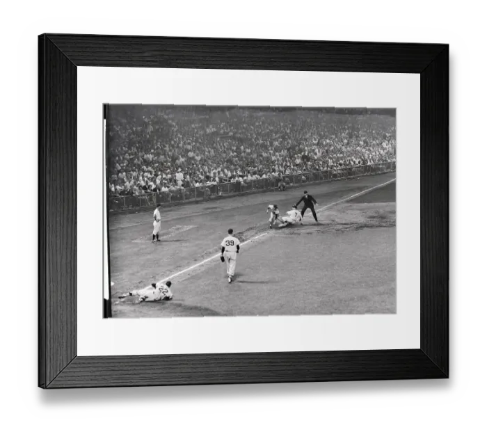 Framed Print : Mickey Mantle Sliding into Third Framed Print : Mickey Mantle Sliding into Third