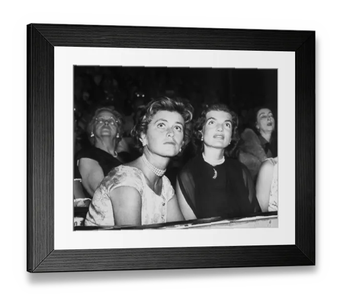 Framed Print : Jackie Kennedy Listens To Speech Framed Print : Jackie Kennedy Listens To Speech