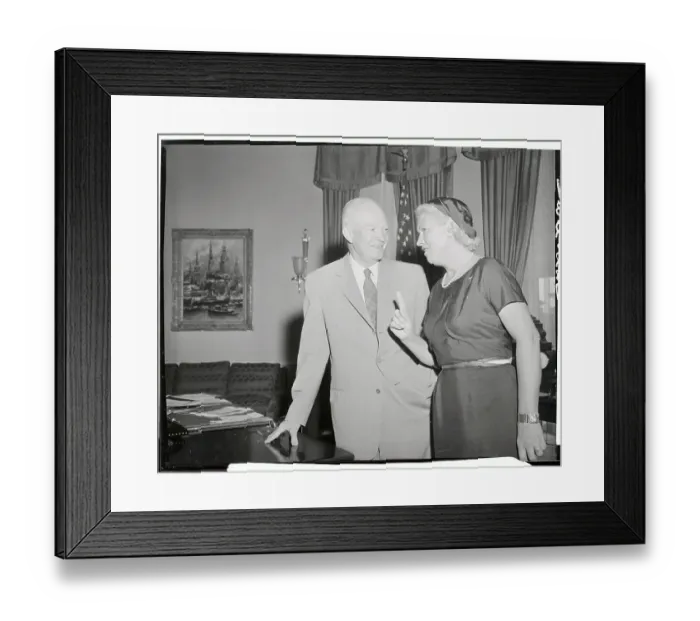Framed Print : Jacqueline Cochran with President Dwight Eisenhower Framed Print : Jacqueline Cochran with President Dwight Eisenhower