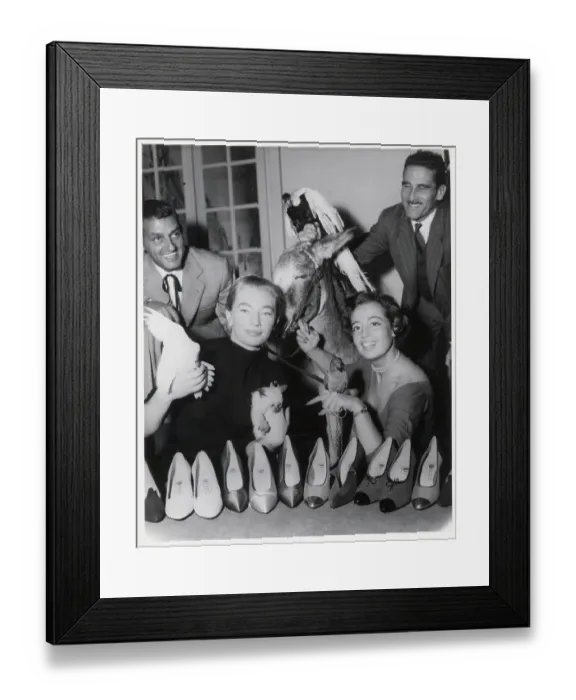 Framed Print : Models and Animals Showing Shoe Collection