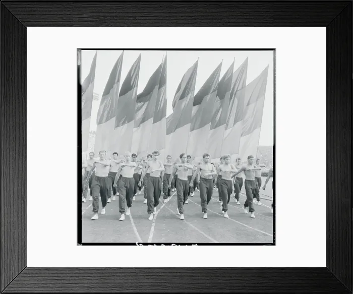 Framed Print : Communist Youths Carrying Banners Framed Print : Communist Youths Carrying Banners