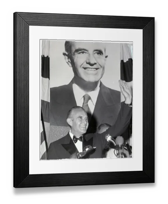 Framed Print : Gov. Averell Harriman Waves To Democrats Framed Print : Gov. Averell Harriman Waves To Democrats