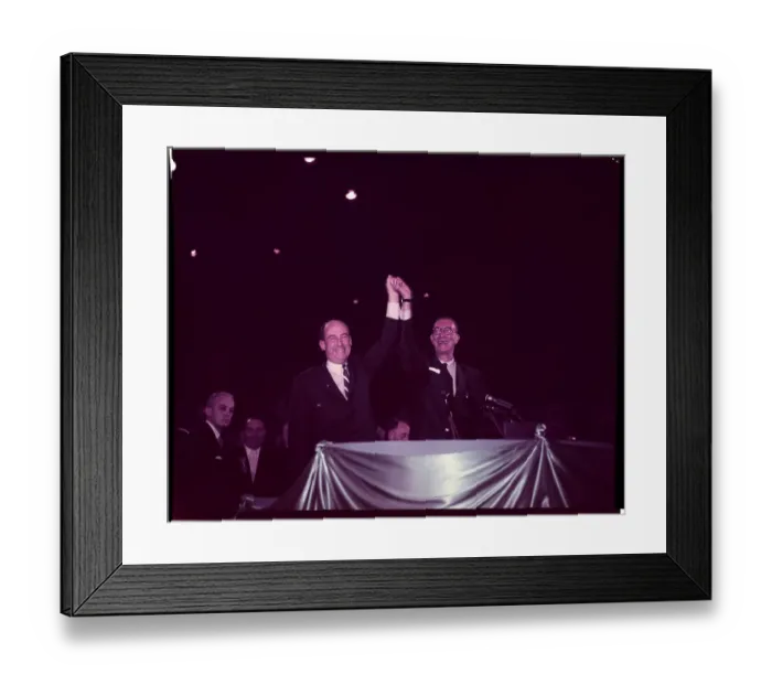 Framed Print : Portrait of Kefauver and Stevenson Waving Framed Print : Portrait of Kefauver and Stevenson Waving