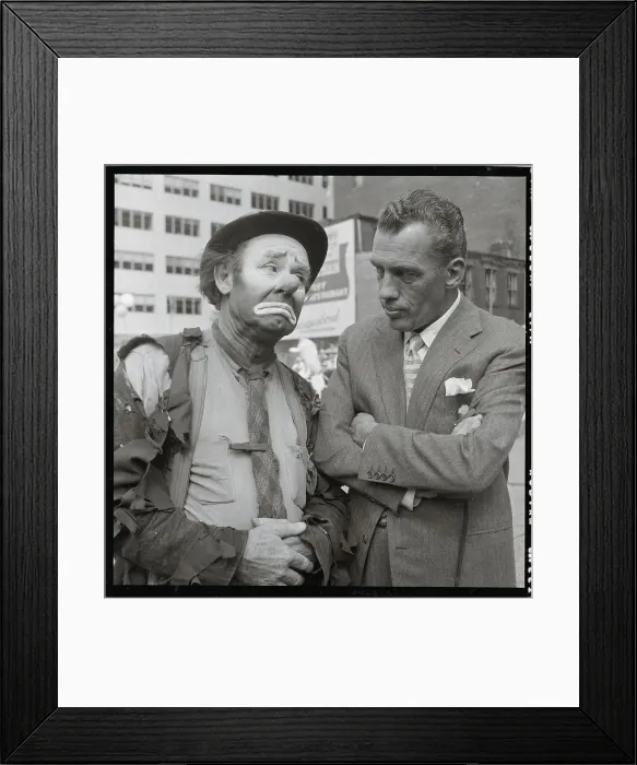 Framed Print : Emmett Kelly And Ed Sullivan Posing Framed Print : Emmett Kelly And Ed Sullivan Posing