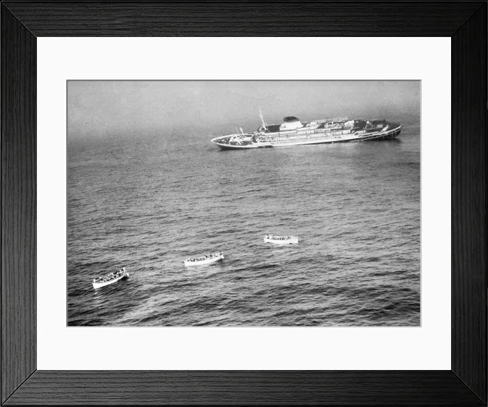 Framed Print : Scene of the Sinking Liner Andrea Doria Framed Print : Scene of the Sinking Liner Andrea Doria