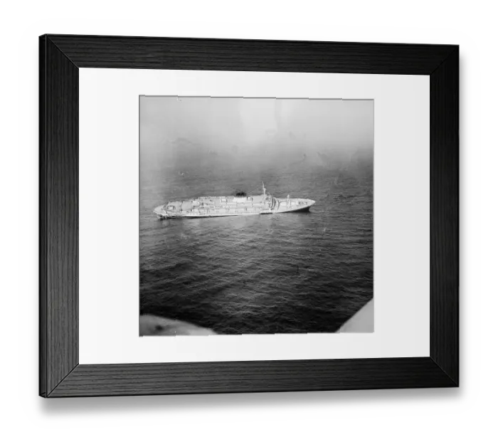 Framed Print : View of Damaged Andrea Doria on The Ocean