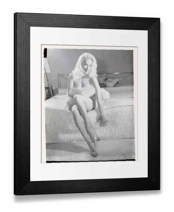 Framed Print : Mamie Van Doren Posing on a Bed Framed Print : Mamie Van Doren Posing on a Bed
