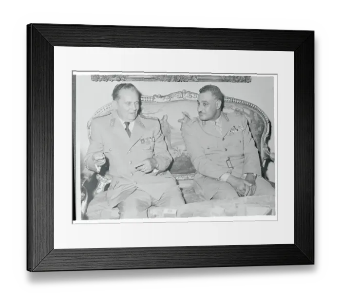 Framed Print : Marshal Tito with Egyptian Leader Gamal Abdul Nasser