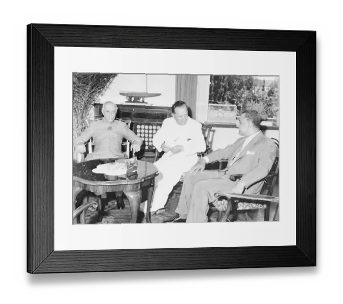 Framed Print : Marshal Tito in Small Conference with Indian Leaders