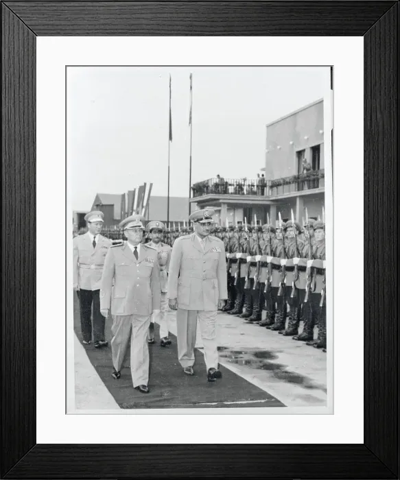 Framed Print : Gamal Abdul Nasser During Parade with Marshal Tito