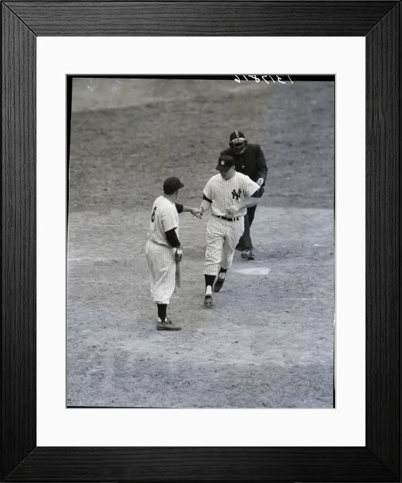 Framed Print : Mickey Mantle Reaching Out To Yogi Berra Framed Print : Mickey Mantle Reaching Out To Yogi Berra