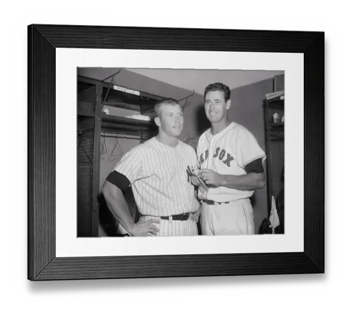 Framed Print : Mickey Mantle with Ted Williams After All Star Game Framed Print : Mickey Mantle with Ted Williams After All Star Game