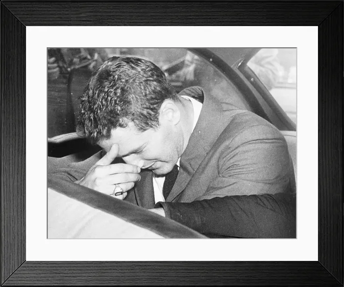 Framed Print : Paul Newman in Police Car with Head Bowed Framed Print : Paul Newman in Police Car with Head Bowed