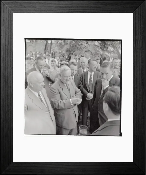 Framed Print : Khruschchev and Bulganin Attend July 4th Party at US Embassy